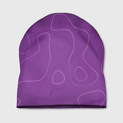 Шапка Объемные разводы - яркий фиолетовый - узор Хуф и С