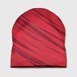 Шапка Диагональные полосы красный, цвет: 3D-принт