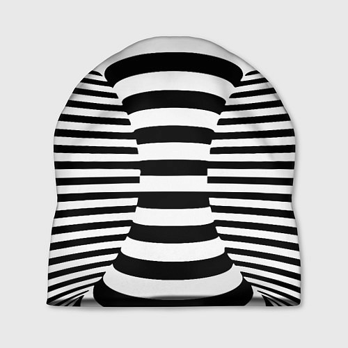 Шапка Черно-белая иллюзия / 3D-принт – фото 1
