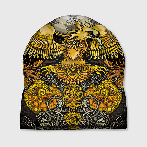 Шапка Золотой орёл - славянский орнамент / 3D-принт – фото 1