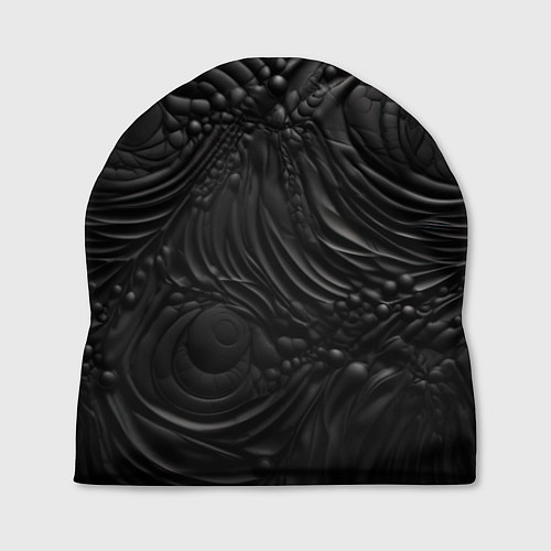 Шапка Черная текстура из кожи / 3D-принт – фото 1