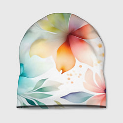 Шапка Акварельный цветочный принт, цвет: 3D-принт