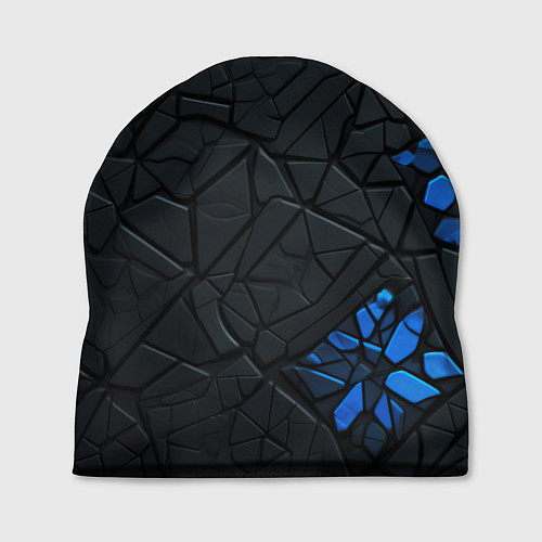 Шапка Черные плиты с синими вставками / 3D-принт – фото 1