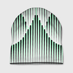 Шапка Зеленый геометрический круглый узор, цвет: 3D-принт