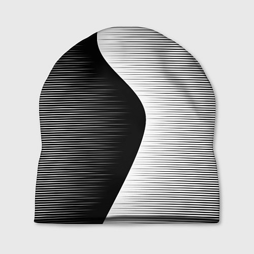 Шапка Черная белая абстракция зигзаг / 3D-принт – фото 1