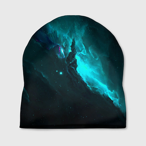 Шапка Голубое свечение в космосе / 3D-принт – фото 1