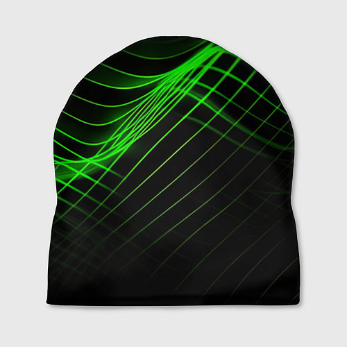 Шапка Зеленые яркие линии / 3D-принт – фото 1