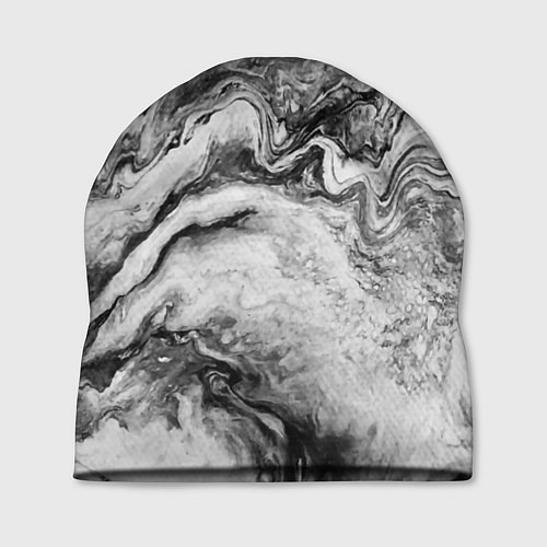 Шапка Черно-белая мраморная абстракция / 3D-принт – фото 1