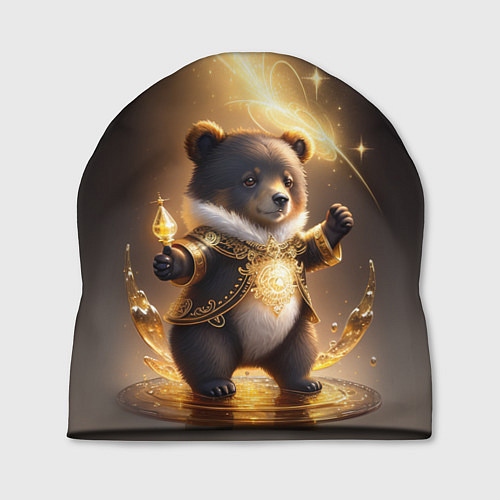 Шапка Бурый медвежонок с фонариком / 3D-принт – фото 1