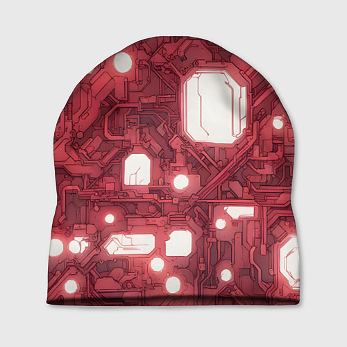 Шапка Красные Кибер схемы неон / 3D-принт – фото 1