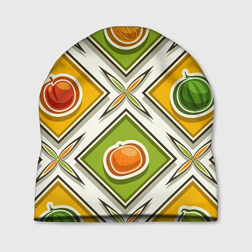 Шапка Fruits and berries pattern / 3D-принт – фото 1