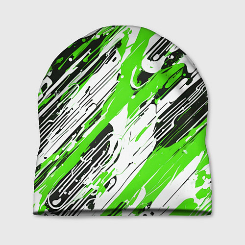 Шапка Спонтанные брызги зелёные / 3D-принт – фото 1