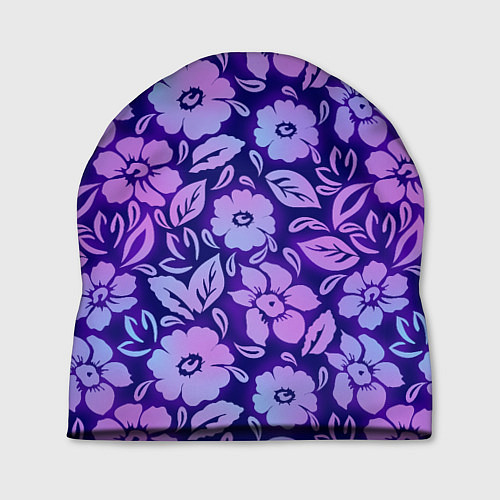 Шапка Фиолетовые цветочки / 3D-принт – фото 1