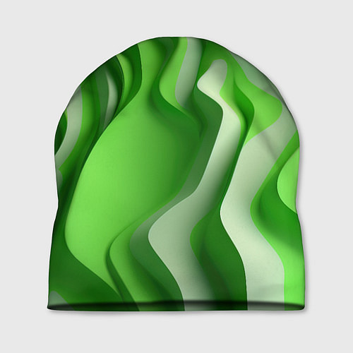 Шапка Зеленые объемные полосы / 3D-принт – фото 1