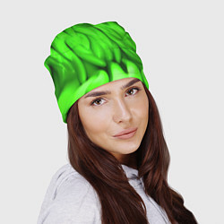 Шапка Зеленая абстрактная текстура, цвет: 3D-принт — фото 2