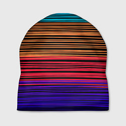 Шапка Разноцветные тонкие линии, цвет: 3D-принт