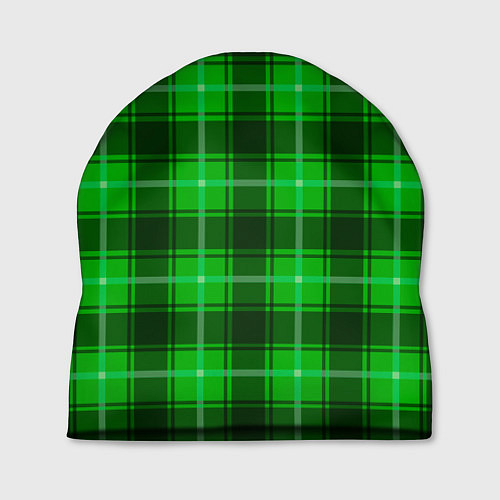 Шапка Шотландка ярко-зелёный / 3D-принт – фото 1