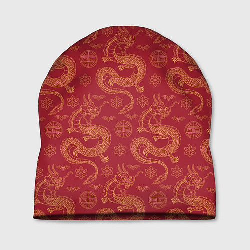 Шапка Dragon red pattern / 3D-принт – фото 1