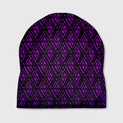 Шапка Фиолетовые ромбы на чёрном фоне, цвет: 3D-принт