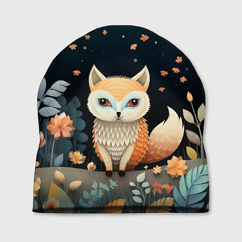 Шапка Фэнтезийная лисичка в лесу фолк-арт / 3D-принт – фото 1