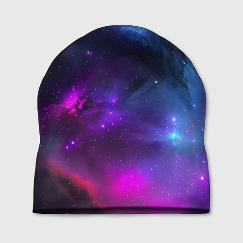 Шапка Бескрайний космос фиолетовый / 3D-принт – фото 1