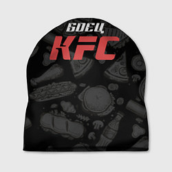 Шапка Боец KFC на фоне бургеров