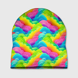 Шапка Разноцветные облака из бумаги паттерн, цвет: 3D-принт