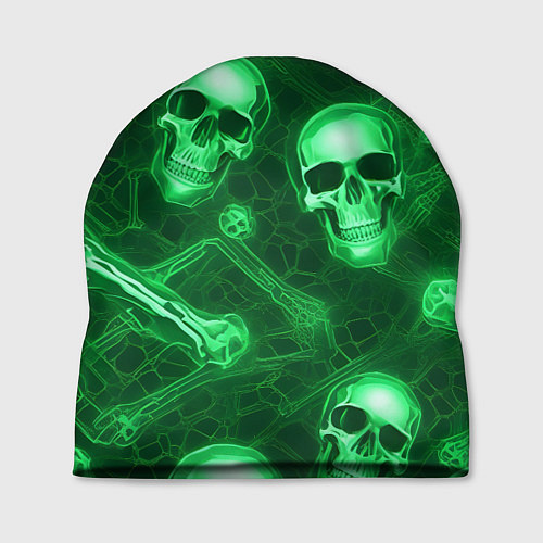 Шапка Зелёные черепа и кости / 3D-принт – фото 1