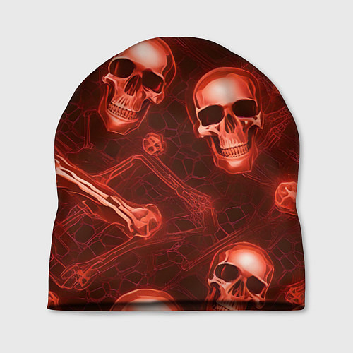 Шапка Красные черепа и кости / 3D-принт – фото 1
