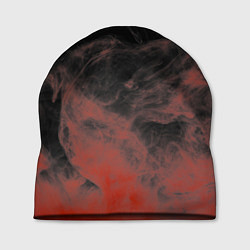 Шапка Красный дым на чёрном, цвет: 3D-принт