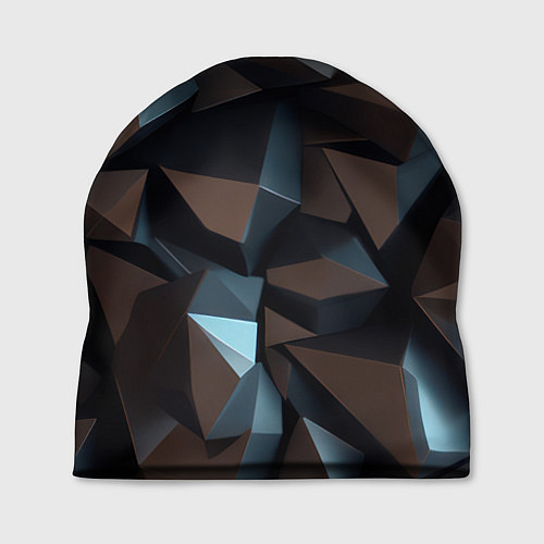 Шапка Черная геометрическая абстракция - объемные грани / 3D-принт – фото 1