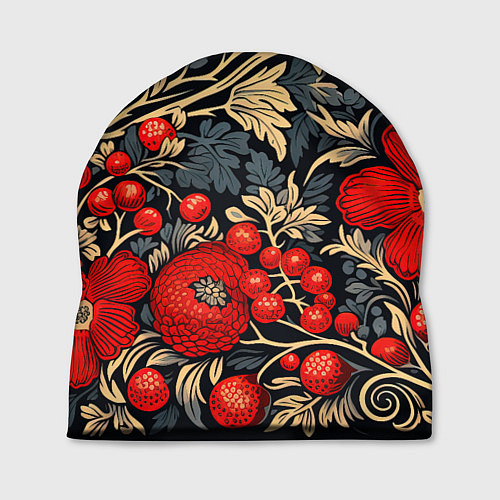 Шапка Новогодние ягодки и узоры / 3D-принт – фото 1