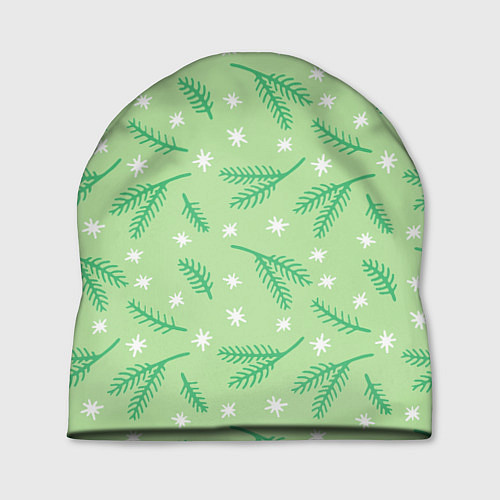 Шапка Узор с новогодней еловой ветвью / 3D-принт – фото 1