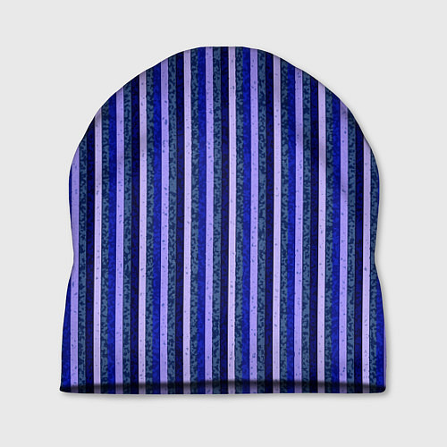 Шапка Сине-фиолетовый в полоску / 3D-принт – фото 1
