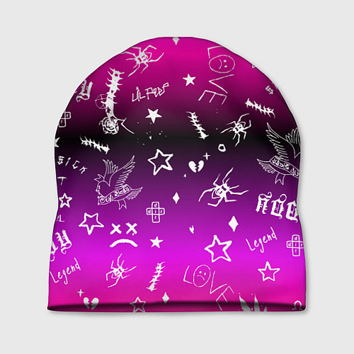 Шапка Тату Лил Пипа на фиолетовом / 3D-принт – фото 1