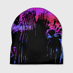 Шапка Розово синий сочный гранж