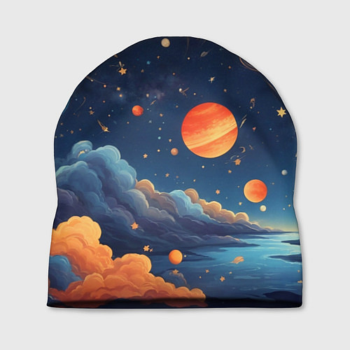 Шапка Нарисованный космос / 3D-принт – фото 1