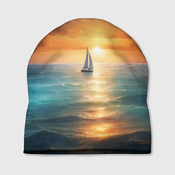 Шапка Яхта на закате солнца, цвет: 3D-принт