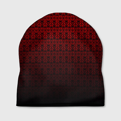 Шапка Красно-чёрный ажурный градиент / 3D-принт – фото 1
