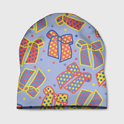 Шапка Узор с яркими разноцветными бантами в горошек, цвет: 3D-принт