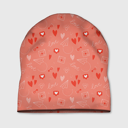 Шапка Love heart message pattern / 3D-принт – фото 1
