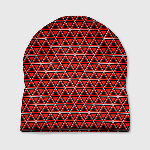 Шапка Красные и чёрные треугольники / 3D-принт – фото 1