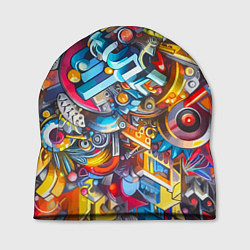 Шапка Фантазийный паттерн - граффити, цвет: 3D-принт