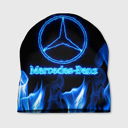 Шапка Mercedes-benz blue neon, цвет: 3D-принт