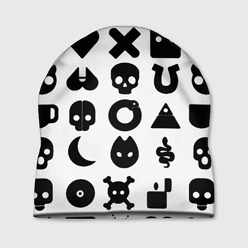 Шапка Love death robots pattern white / 3D-принт – фото 1