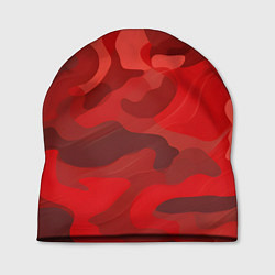Шапка Красный камуфляж крупный, цвет: 3D-принт