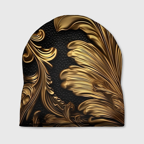 Шапка Золотые листья винтажные лепнина / 3D-принт – фото 1