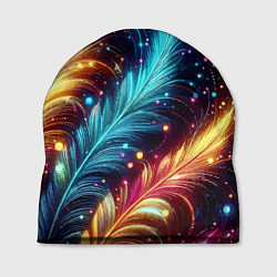 Шапка Неоновые разноцветные перья, цвет: 3D-принт