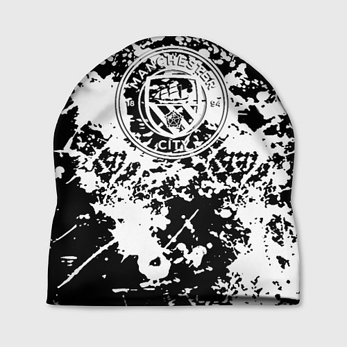 Шапка Manchester City краски чёрно белые / 3D-принт – фото 1
