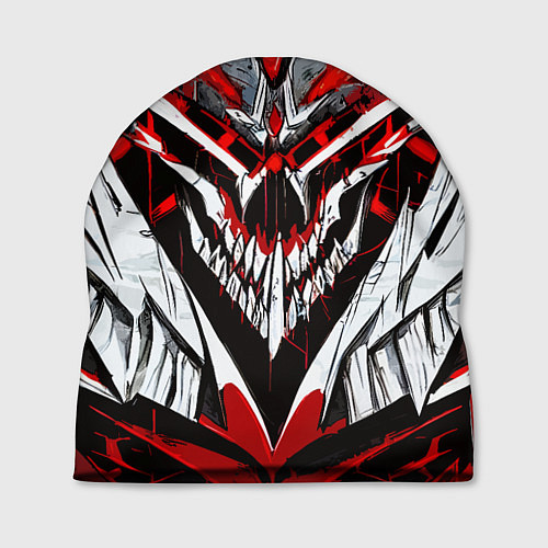 Шапка Агрессивный череп белый и красный / 3D-принт – фото 1